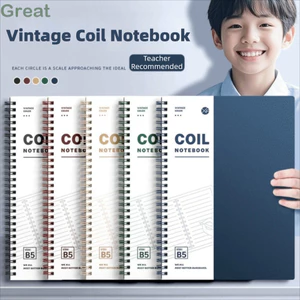 Sổ tay bỏ túi TUYỆT VỜI, Sổ tay xoắn ốc 120 trang kem, Vintage với chất kết dính vòng Làm dày sổ tay cuộn A5 / B5 cho cuộc họp văn phòng