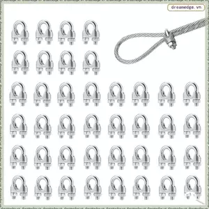 Kẹp dây, 40 chiếc, 4 Mm, 304 U Bu lông, Thép không gỉ cho kẹp dây thép, cho cáp thép, cho dây thép, dây giặt