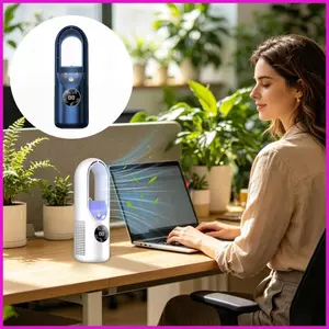 Quạt không cánh di động Quạt điện 6 tốc độ có thể điều chỉnh cá nhân Quạt để bàn nhỏ cho văn phòng cho máy tính để bàn tại nhà lyuvn