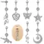 Bigapple Zircon Trái Tim Mặt Trăng Tòn Ten Bụng Nút Nhẫn Thép Không Gỉ Rốn Xuyên Trang Sức RDG