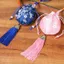 GUSTAVA Xe Treo Túi Nhỏ, Thêu Với Tua Rua Mặt Dây Chuyền Túi Sachet, Dây Rút Thanh Lịch Rỗng Túi Dây Rút Trang Trí Nhà Cửa