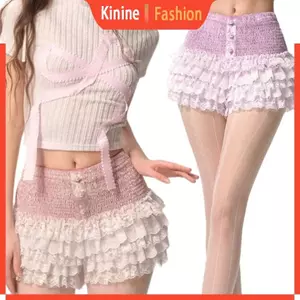 Quần short ren KIN Vải Polyester dạo phố Thích hợp cho trang phục thường ngày hoặc nhiều lớp