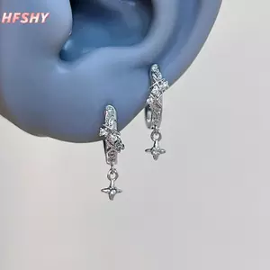 HFSHY Nữ Hình Học Tai Bule Bông Tai Zircon Vòng Tuyên Bố Trang Sức Phong Cách Tối Giản Cho Văn Phòng Nhìn VN