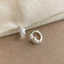 Bông tai nữ zircon kẻ sọc siêu nhỏ màu bạc khí chất cổ điển được cá nhân hóa và đa năng