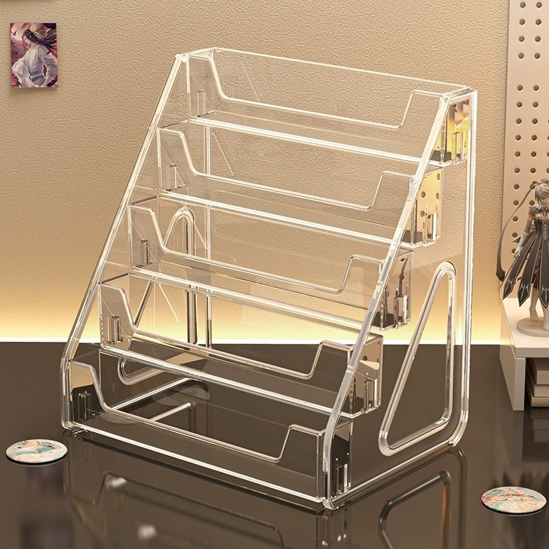 Mới 3 / 5 Tầng Acrylic Bước Hiển Thị Giá Để Bàn Trong Suốt Hộp Bảo Quản Cho Huy Hiệu Standee Anime Ngoại Vi