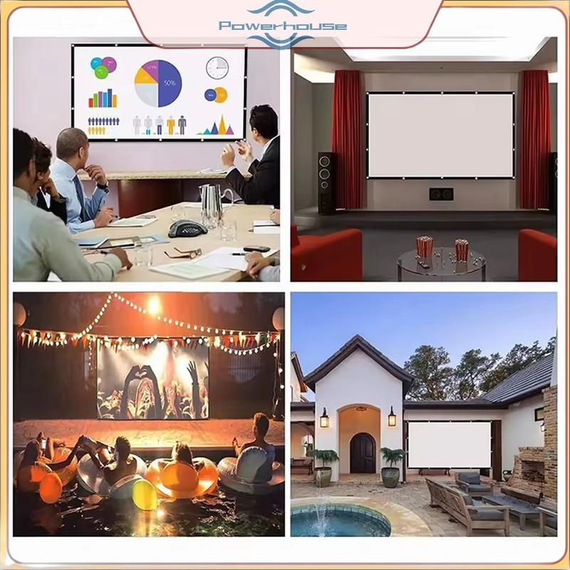 Màn hình máy chiếu di động POWER 16: 9 Rèm máy chiếu đơn giản 60 / 72 / 84 / 100 / 120 Inch Màn hình hiển thị HD cho rạp chiếu phim tại nhà.