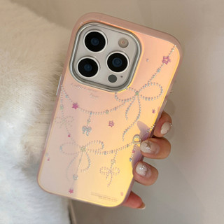 Ins Gilded Bow Vỏ Cứng Cho Iphone 17 17pro 16 15 14 11 12 13 PRO MAX Vỏ Bảo Vệ MT2696