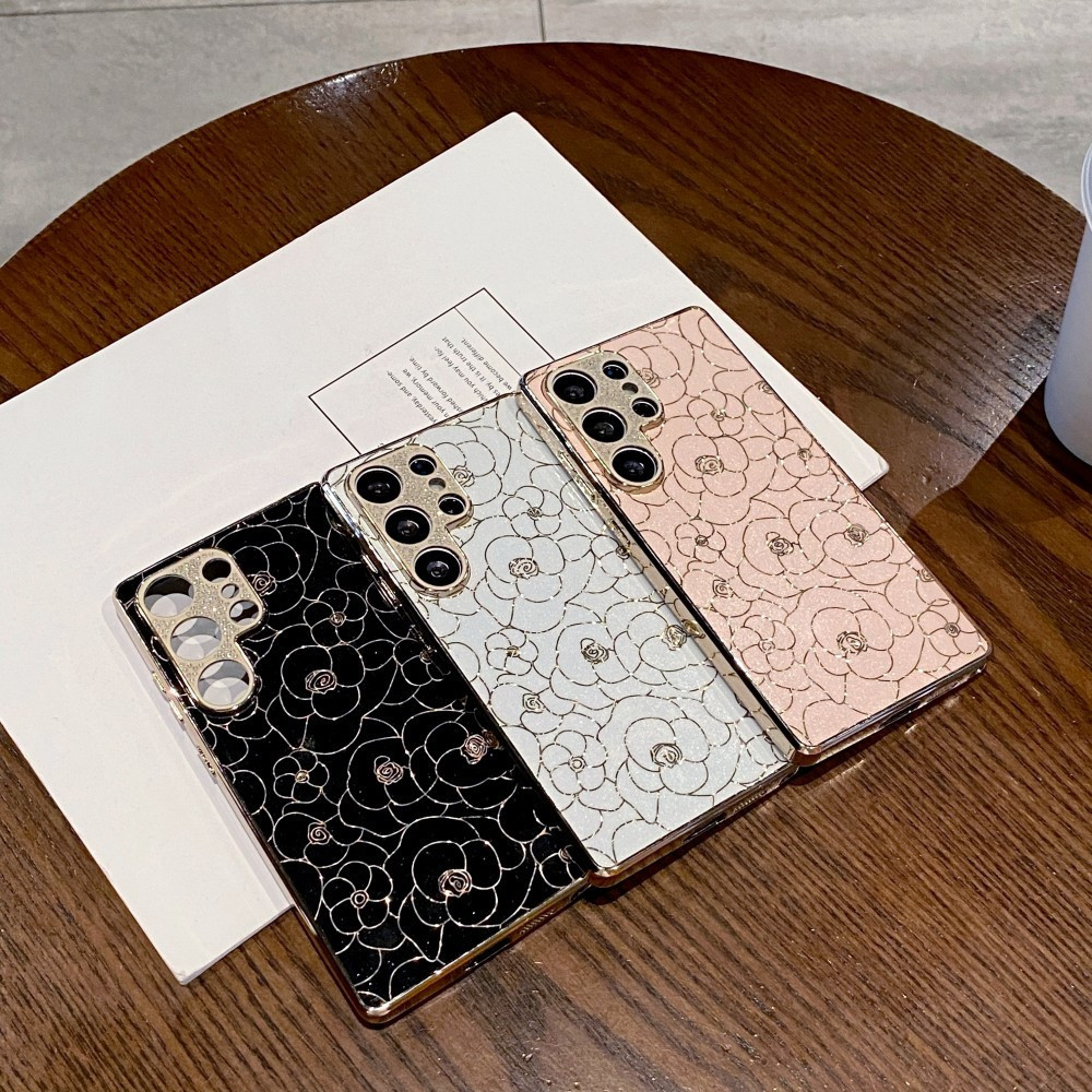 Ốp Điện Thoại Hoa Ống Kính Sáng Cho Samsung Galaxy S25 S24 S23 Plus Ultra FE S25 Edge A56 A55 A54 A36 A35 A34 A26 A16 A15 A14 A17 A07 4G 5G Vỏ Chống Sốc