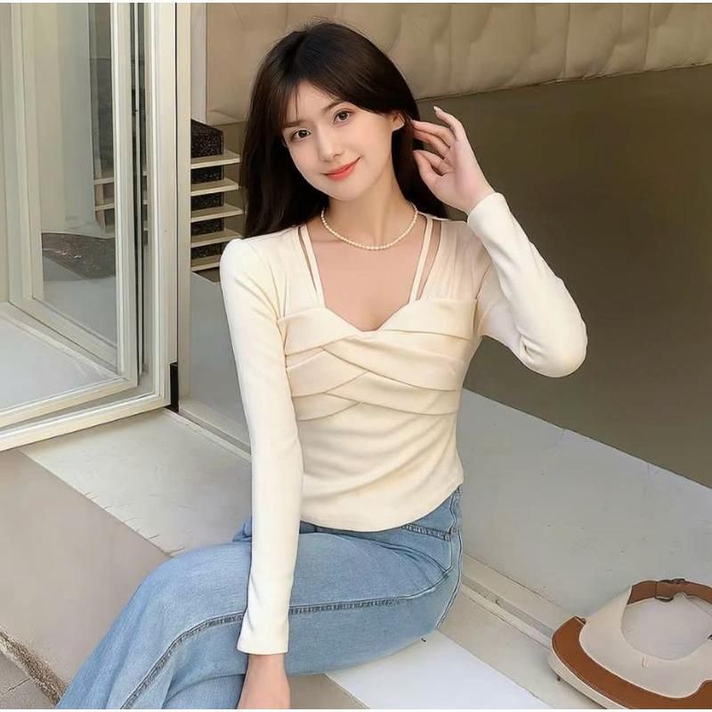 Áo Thun Tay Ngắn Nữ Bigsize 45-85kg ESHOP Ôm Dáng Bo Chun Chất Thun Gân Tăm Co Giãn MS482T