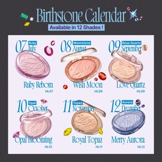 Phấn Bắt Sáng FWEE Glitz Stone Highlighter Nhũ Siêu Mềm Mịn, Lâu Trôi, Tạo Hiệu Ứng 3D 12 Màu 5.9g