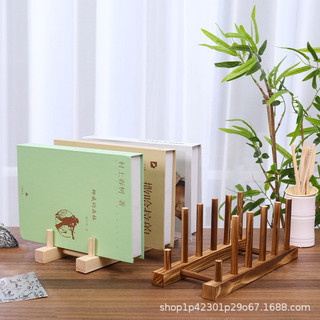 Hàng sẵn có Giá đỡ bánh trà bằng gỗ nguyên khối có ngăn Giá đặt bánh trà Giá trưng bày đĩa gia dụng Giá đỡ bánh trà Pu 'er bằng gỗ V5IL