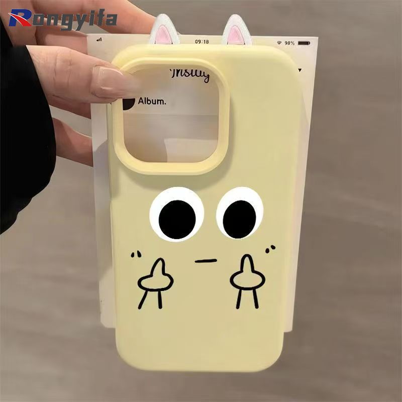 Vỏ Biểu Hiện Vui Nhộn Cho Redmi Turbo 5 Max 4 Pro K80 Ultra K70E Vỏ Điện Thoại Tai Mèo Dễ Thương Màu Kẹo Hoạt Hình Đơn Giản Mờ Chống Sốc Ốp Lưng Mềm