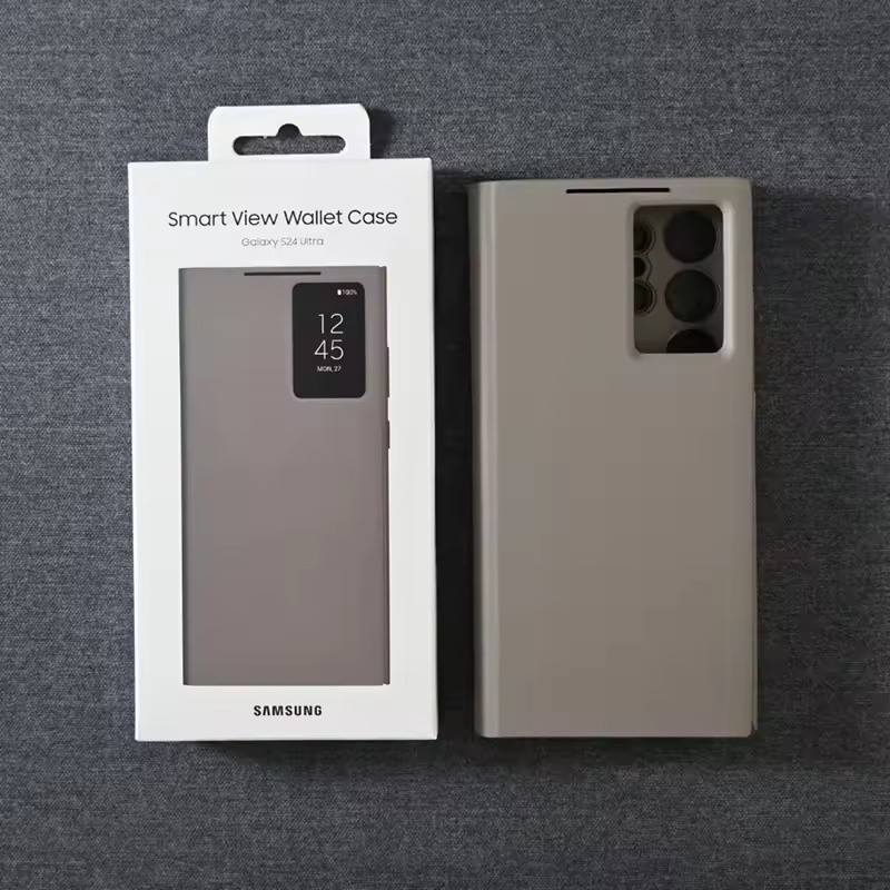 MỚI Chính Hãng Samsung Galaxy S24 Ultra Smart View Ví Lật Da Chất Lượng Cao Bao S24 Siêu Thẻ Túi Bảo Vệ