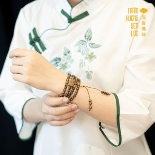 Vòng Gỗ 108 Hạt Trầm Hương mix Phật -  Trầm Hương Yên Lộc