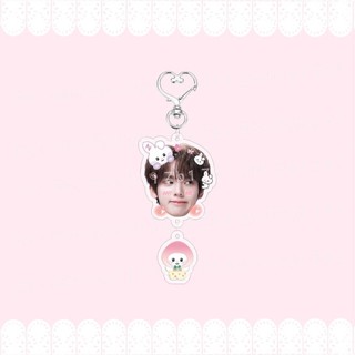Kpop ZB1 Đầu Lớn Hoạt Hình Acrylic Móc Khóa Túi Mặt Dây Chuyền Phụ Kiện Trang Sức