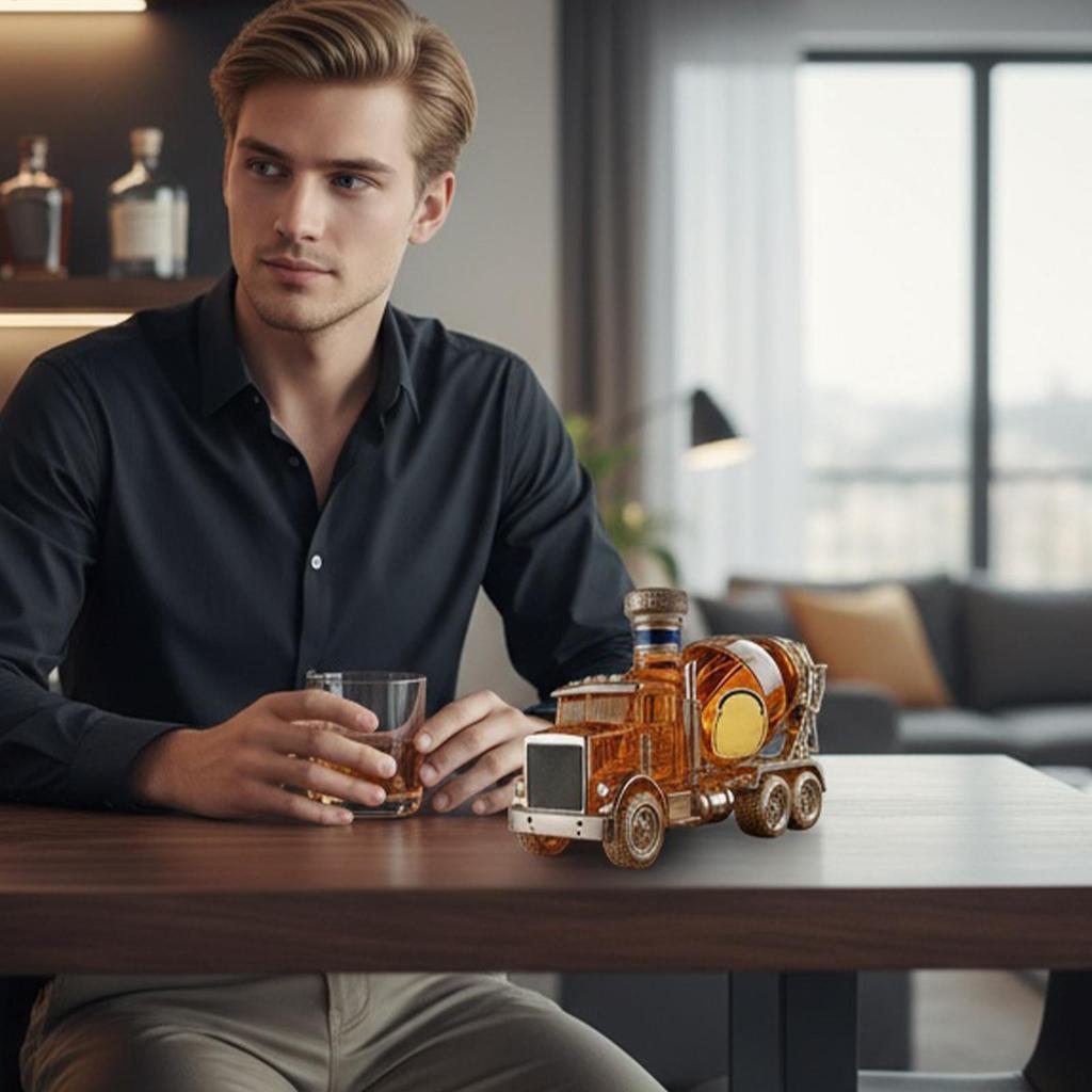 Thủy Tinh Whisky Bình Đựng Rượu Whisky Chủ Đề Xi Măng Trộn Xe Tải Chai Hình Xe Tải Thủy Tinh Whisky Bình Rượu Hài Hước shopidaevn