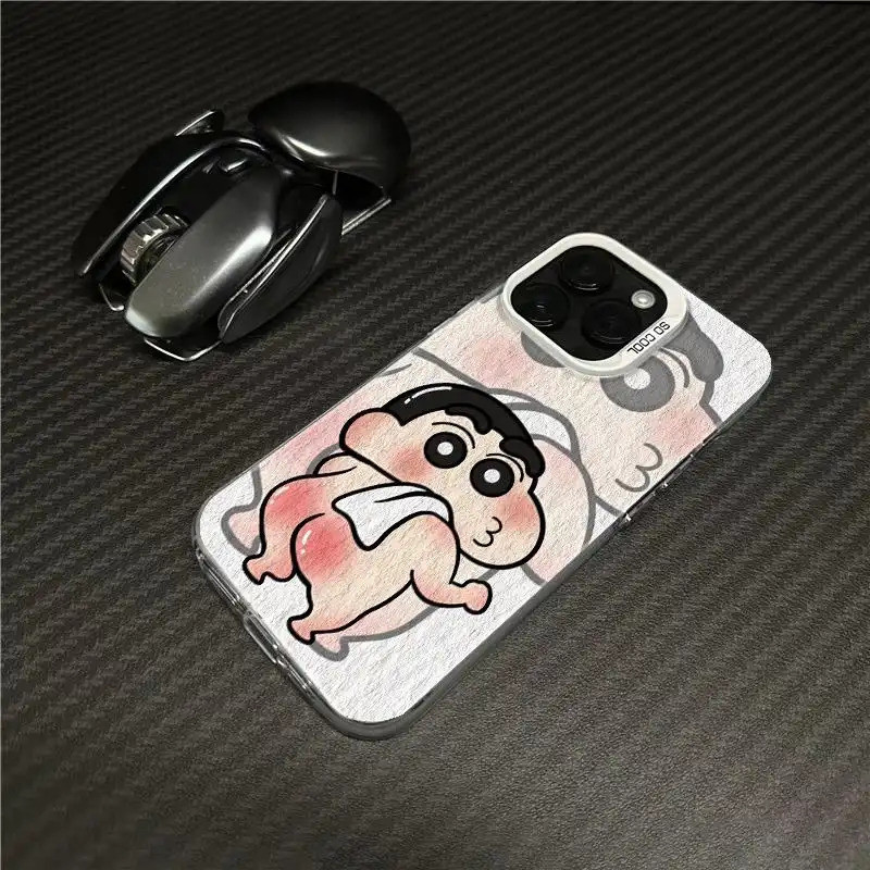 Ốp lưng chống sốc Crayon Shin-chan, thiết kế hoạt hình độc đáo phong cách vui nhộ Tương thích iPhone 17/16/15/14/13/12/1