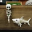 Halloween Skeleton Cá Mập-Bạo Trang Trí Kết Cấu Xương Chi Tiết Phóng Đại Cá Mập Lớn Cho Halloween Tường Bể Cá Trang Trí