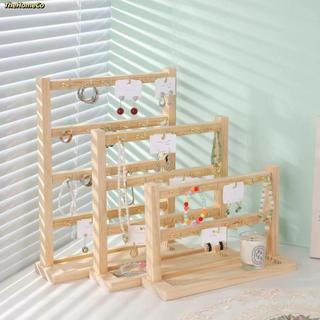 [Vận chuyển nhanh] Giá đựng đồ trang sức THEHOMECO, Giá đỡ dây chuyền có thể tháo rời bằng gỗ nguyên khối, có móc trưng bày vòng tay bằng gỗ