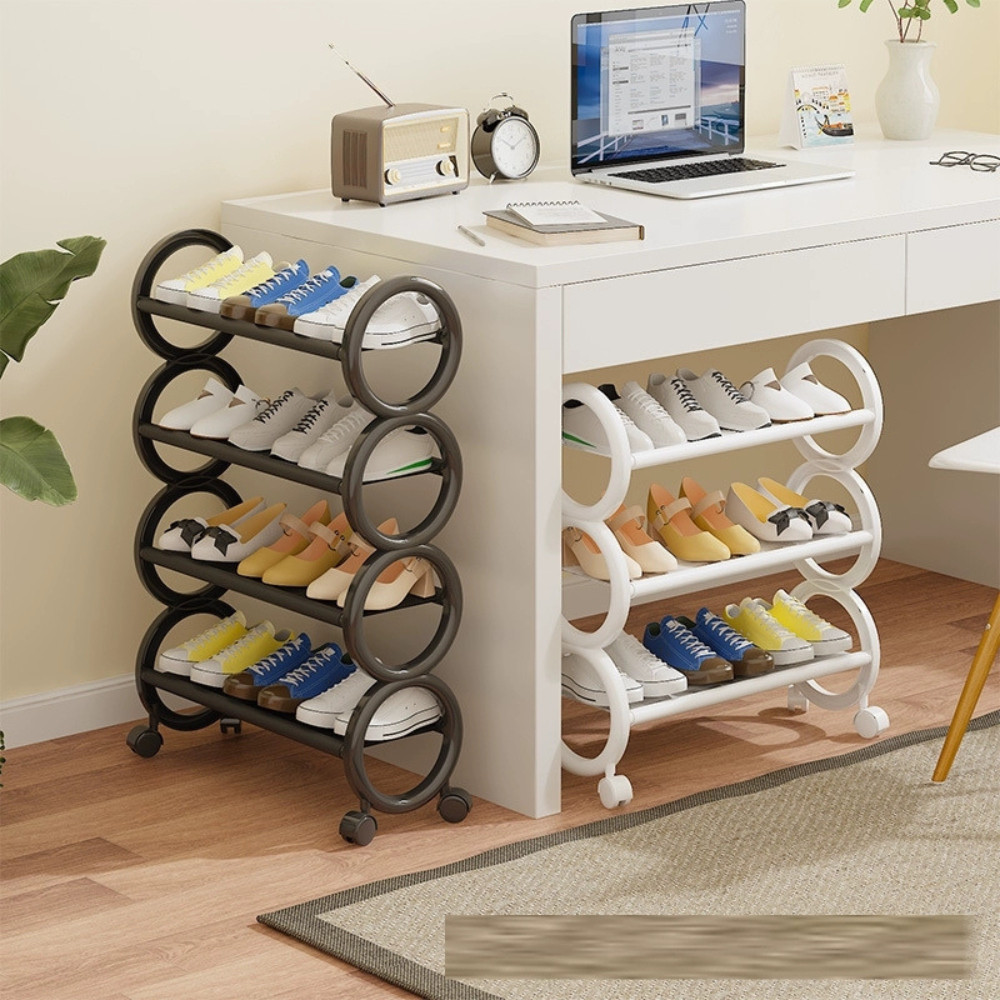 Kệ Để Giày Dép Thông Minh HomeMate Có Bánh Xe – Kệ 3 Tầng Khung Thép Carbon Chịu Lực, Di Chuyển 360° Tiện Lợi