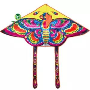 Diều bướm cầu vồng 90 * 55cm Diều trẻ em có thể gập lại ngoài trời có dây điều khiển 50M [mới]