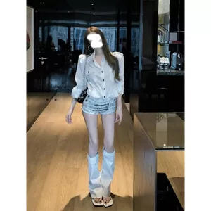 American Retro Hot Girl Thiết kế công nghiệp nặng Quần jean nữ mùa hè Phong cách mới Quần short hông ôm vừa vặn