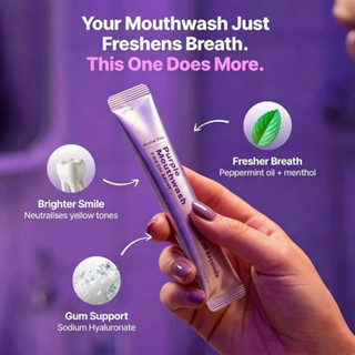 DR.DENT Purple Mouthwash 20 Uses - Gentle Whitening & Fresher Breath, Alcohol-Free