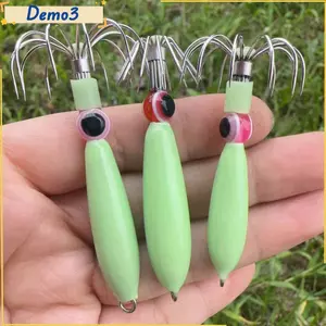 10 Mồi Bạch Tuộc, Mô Phỏng Móc Mực Dạ Quang Có Mắt Cá, 2025 Dạ Quang 13g-89g Tay Cá Gỗ Tôm Mồi Câu Cá