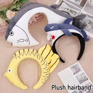 PNPIA- Hoạt Hình Sang Trọng Đại Dương Động Vật Cá Mập Băng Đô Quấn Tóc Ngộ nghĩnh Lông Tơ Vòng Halloween Giáng Sinh Đạo Cụ Chủ Đề Trang Phục Hóa Trang