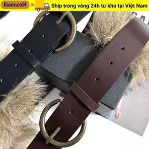 Thắt lưng lông thú giả ESSENCEH, Thắt lưng nối lông thú sang trọng thiết kế hợp thời trang Y2K, Thắt lưng nữ thời trang Punk cổ điển
