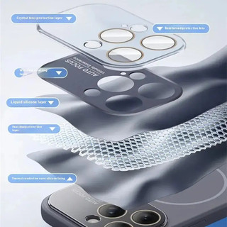 Auto Focus Luxury Business Matte Liquid Silicone Phone Case Cho iPhone 16 15 14 13 17 Pro Max Ốp Bảo Vệ Ống Kính Chống Sốc Tương Thích Với Từ Tính