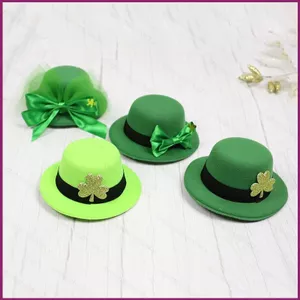 YT4 St. Ngày Patrick Mũ Cỏ Ba Lá Mũ Xanh Ireland Lễ Hội Nón bobby pin Kẹp Tóc Mũ Đội Đầu Nữ Phụ Kiện Tóc