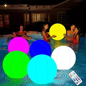 JCSYFAC Bóng LED Bơm Hơi Lớn Thổi Lên Bãi Biển Lớn Chống Thấm Nước Cho Bể Bơi Đảng Bóng Bay Ngoài Trời Sân Vườn Dạ Quang Đồ Chơi Bóng LED Mới