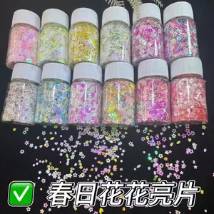 Hoa Mùa Xuân Phối Màu Trái Tim Cô Gái Hoa Nhỏ Kim Sa Lấp Lánh Cánh Hoa Lấp Lánh Trang Trí Thủ Công Lấp Lánh Epoxy Đầy Kim Sa Lấp Lánh
