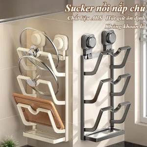 Giá đỡ nắp nồi chân không VN-Giá treo tường, dùng để lưu trữ nắp nồi đa năng, không cần khoan, lắp đặt dễ dàng, tiết kiệm không gian nhà bếp, phụ kiện nhà bếp thông minh, quà tặng gia đình thiết thực.