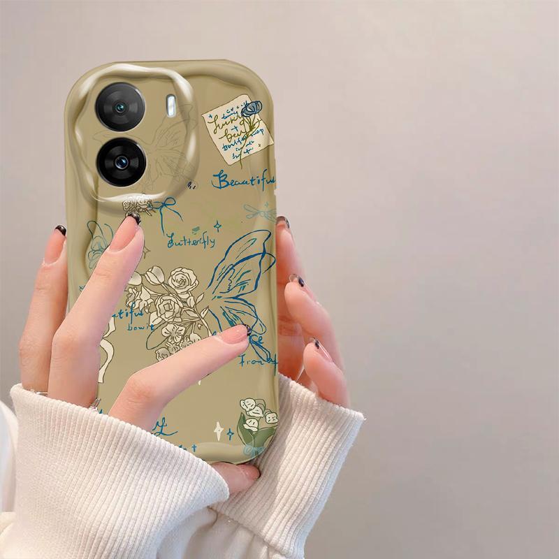 Thích Hợp Cho OPPO A57 4G A77 4G A77S 4G 3D Bé Gái Mềm TPU Bướm Hoa Nhiệt Đới Ốp Điện Thoại Chống Sốc