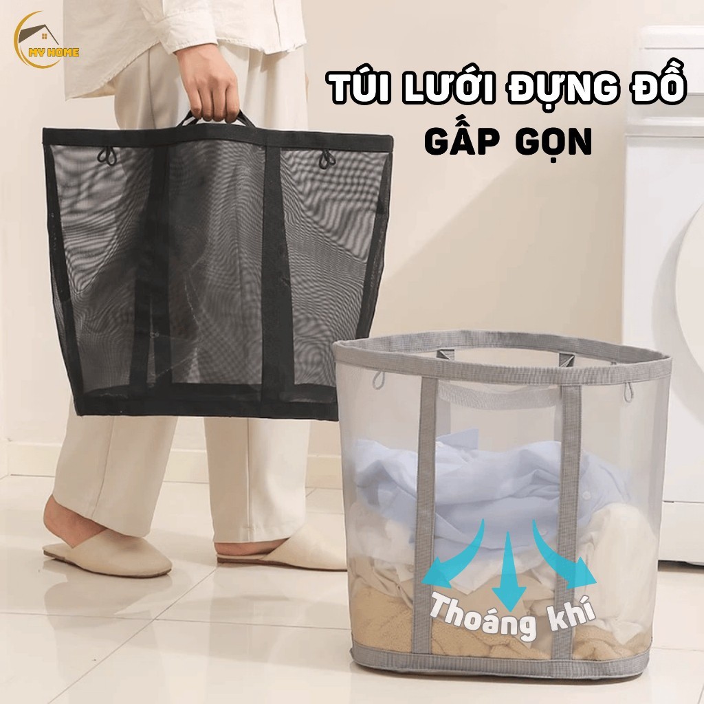 Túi Đựng Đồ Cỡ Lớn Thoáng Khí Bền Đẹp, Túi Lưới Đa Năng Gấp Gọn Đựng Quần Áo, Đồ Gia Dụng  TitiHome