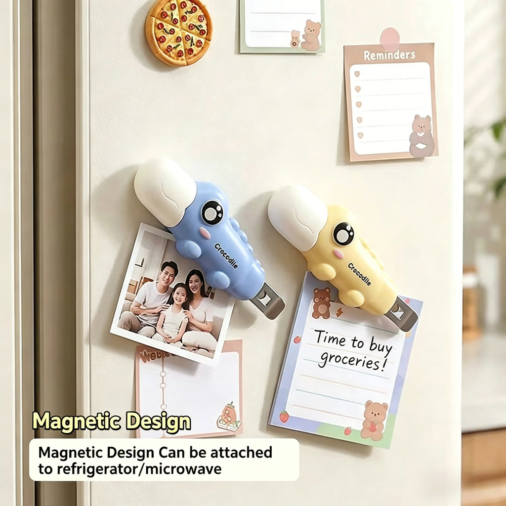 Dụng cụ mở nắp chai 2 trong 1 từ tính mới Hoạt hình sáng tạo Hộp mở nắp chai thuốc