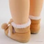 Trẻ Sơ Sinh Bé Gái Mờ Booties Dễ Thương Nơ Trang Trí Chống Trơn Trượt Ấm Áp Giày Đi Bộ Đầu Tiên