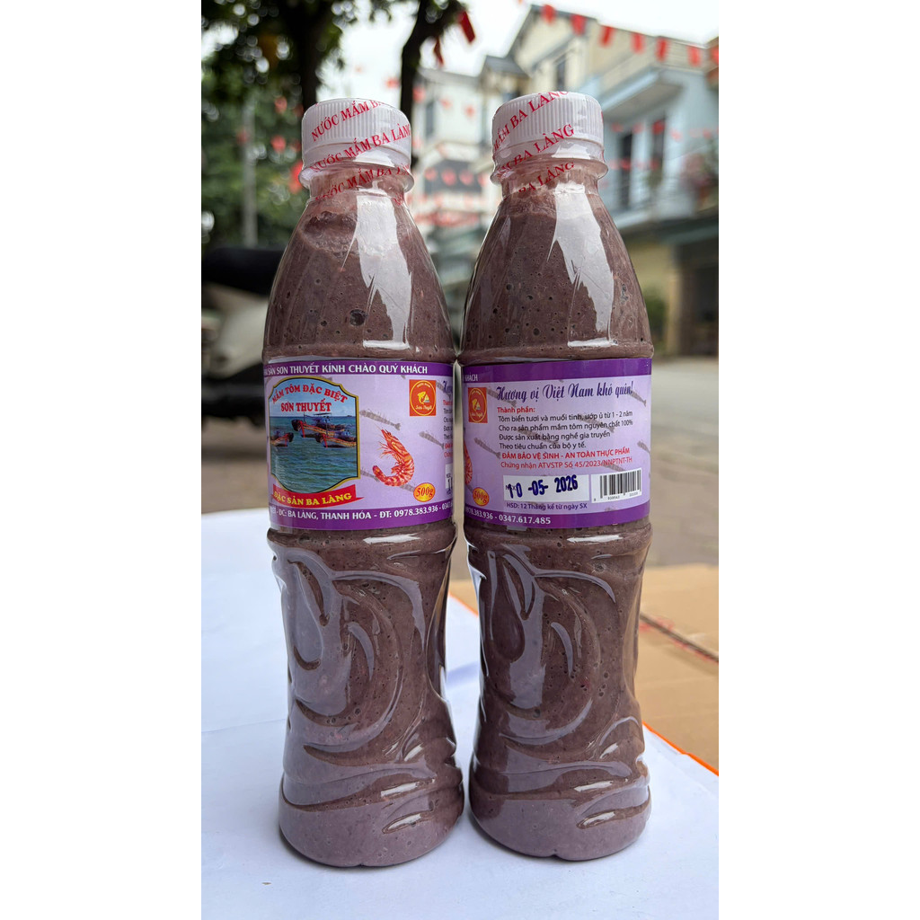 Combo Mắm tôm đặc biệt Sơn Thuyết - Ba Làng chai 500g - 100g - Đặc sản Ba Làng