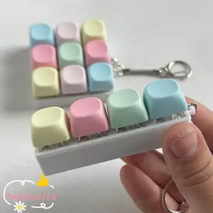 Bàn phím ngón tay TOPTOOLCX, Keycap 4 / 9 Phím Fidget Móc khóa, Tiện ích Giảm căng thẳng Vượt qua thời gian Clicker Đồ chơi dành cho người lớn