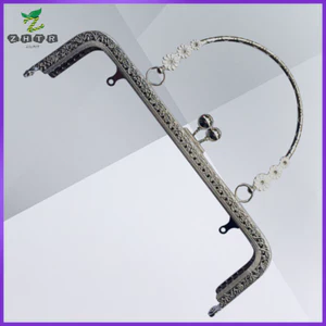 Túi đựng hoa kim loại cổ điển 20cm Phụ kiện ví thủ công (Bạc) zhenghtr
