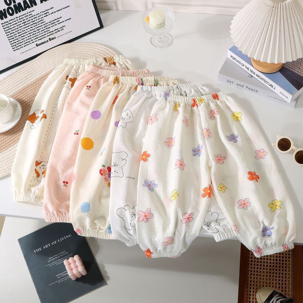 Quần chống muỗi trẻ em in hình phù hợp mùa hè Quần mỏng thông thường 80-150 Size MNIE