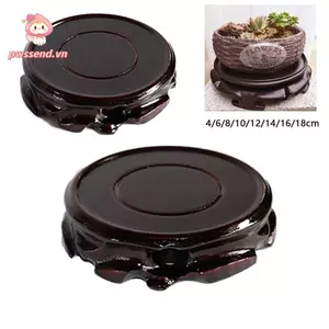Giá đỡ chậu trồng cây PWSEND, Khay đựng chậu đa kích thước tròn, Bình đựng cá bền bằng gỗ Đồ trang trí nhà cửa