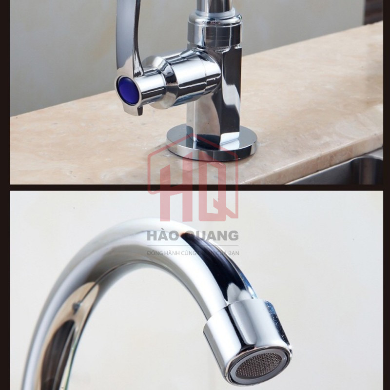 3 Vòi Rửa Chén Gắn Chậu Mạ Kẽm – Vòi Rửa Chén Cổ Cao 360° – Bền, Không Oxy Hóa – Tháo Lắp Dễ Dàng