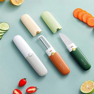 MiraLife Dao bào gọt rau củ 2 đầu NÚT NHẤN màu sắc Bắc Âu trang nhã mang du lịch tiện lợi