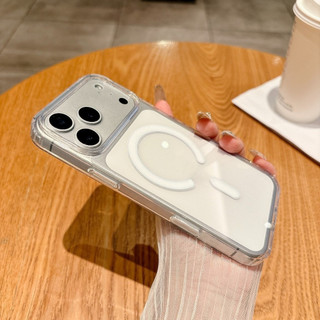 Ốp Lưng Trong Suốt Từ Tính Cho IPhone 17 Air 16 15 14 13 12 11 Pro Max Mini X XS XR 7 8 Plus SE2022 Vỏ Acrylic Cứng