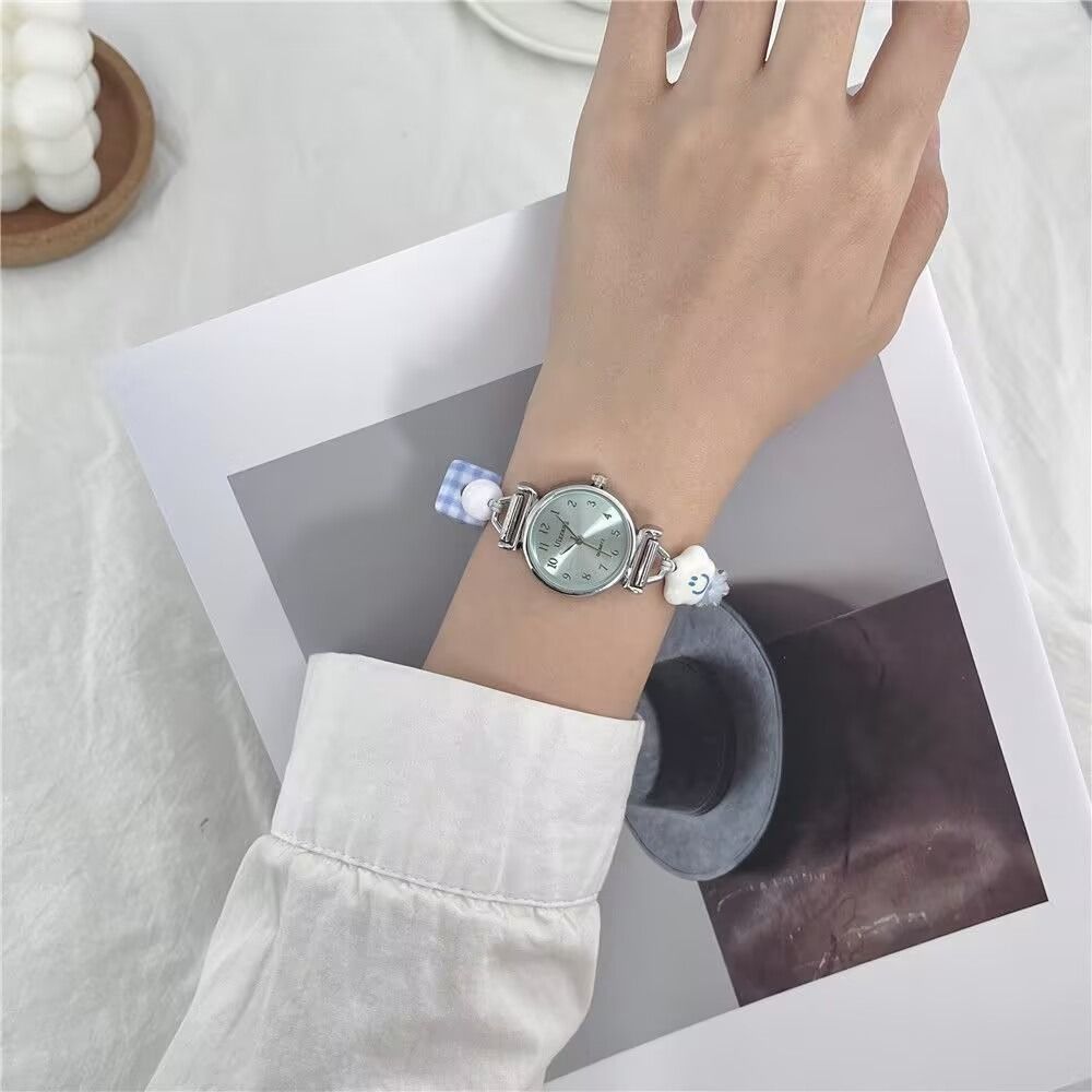 Đồng hồ đeo tay HOBBYIN, Đồng hồ đeo tay hoạt hình dòng màu xanh, Phụ kiện đồng hồ đeo tay có thể điều chỉnh dễ thương Đồng hồ thạch anh sao cho bé gái