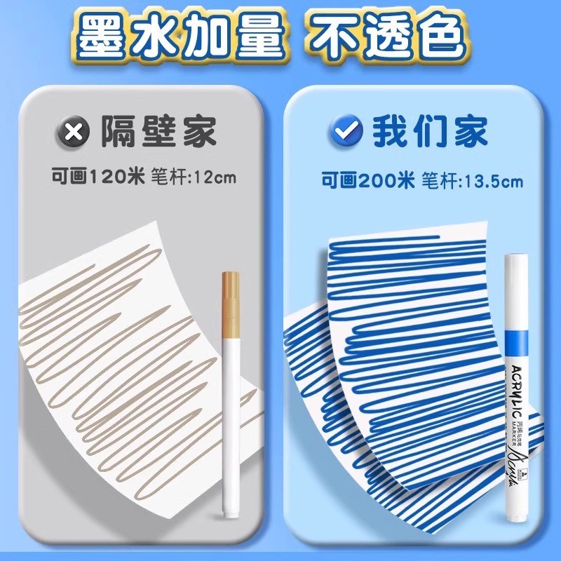 Acrylic Bút Đánh Dấu Sinh Viên Trẻ Em Nghệ Thuật Chuyên Dụng Có Thể Giặt Được Màu Nước Bút Graffiti Bàn Chải Opaque Màu Có Thể Xếp Chồng Màu602025.12.9