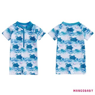 MG-Toddler Bé Trai Rash Guard Đồ Bơi In Chủ Đề Đại Dương Zip Up Áo Bơi Tay Ngắn